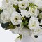 Artificial Silk Rose with Vase Fake Flowers Wedding Flowers Bouquets Arrangement Home Office Party Centerpiece Table Decoration (White)